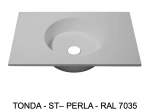 Plan vasque, bassin circulaire ⦰ 31 cm, sur mesure, Largeur 50 à 200 cm x Profondeur 40 à 60 cm, résine minérale de couleurs, Finition lisse mate, Livraison Offerte et Rapide.